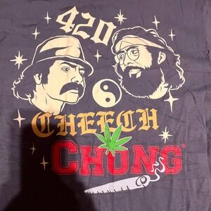 Cheech & Chong Medium T Shirt Mens Charcoal Excellent 420 Graphic Stoner Comedy